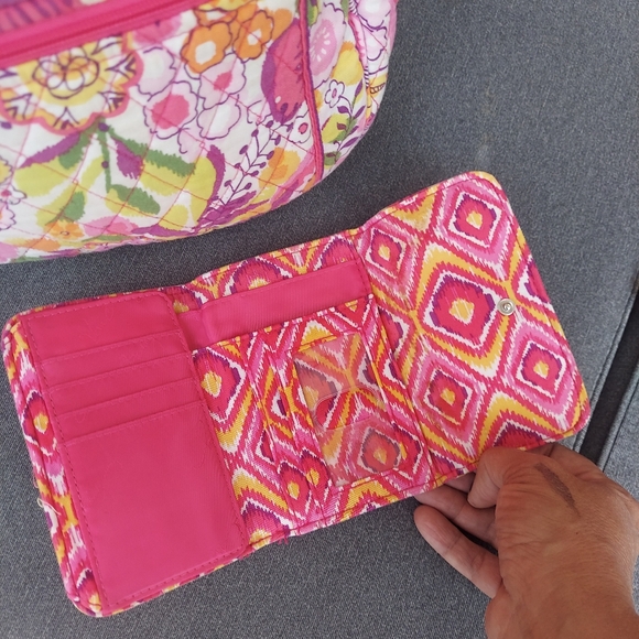 VERA🌸BRADLEY "Clementine" On The Go Bag, Pouch & Wallet Set - Picture 7 of 12